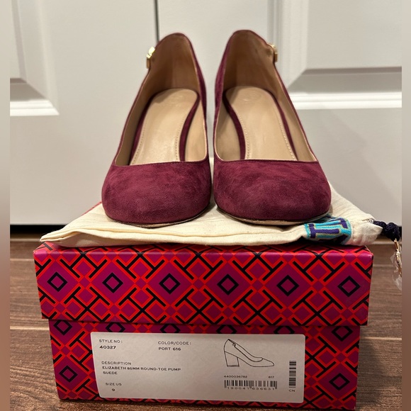 Tory Burch purple suede heels size 9 - Picture 3 of 5